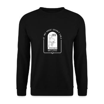 Pferd reiten Pferdebesitzer - Unisex Pullover - Schwarz - Vorne - Alina (178cm) & Michal (187cm)