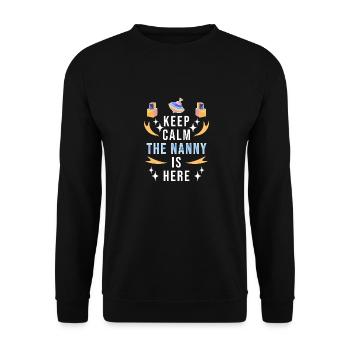 Nanny Babysitter Childminder - Unisex Sweatshirt - black - Front - Alina (178cm) & Michal (187cm)