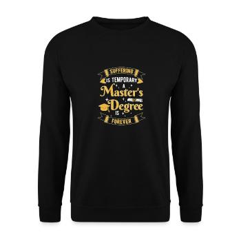 Master's degree University - Unisex Sweatshirt - black - Front - Alina (178cm) & Michal (187cm)