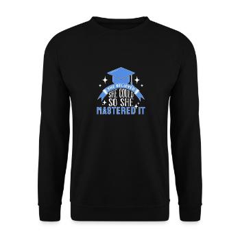 Master's degree University - Unisex Sweatshirt - black - Front - Alina (178cm) & Michal (187cm)