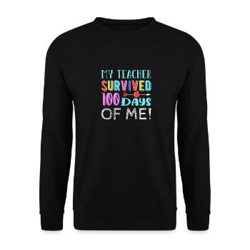 100 Days Of School - Unisex Sweatshirt - black - Front - Alina (178cm) & Michal (187cm)