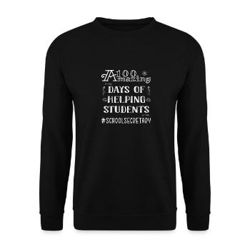 100 Days Of School - Unisex Sweatshirt - black - Front - Alina (178cm) & Michal (187cm)