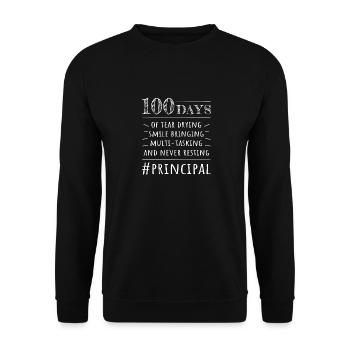 100 jours d’école - Sweat-shirt Unisexe - noir - Devant - Alina (178cm) & Michal (187cm)