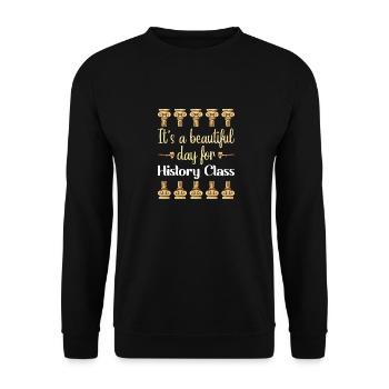 History teacher - Unisex Sweatshirt - black - Front - Alina (178cm) & Michal (187cm)