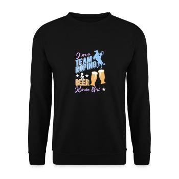 Team Roping - Unisex Pullover - Schwarz - Vorne - Alina (178cm) & Michal (187cm)