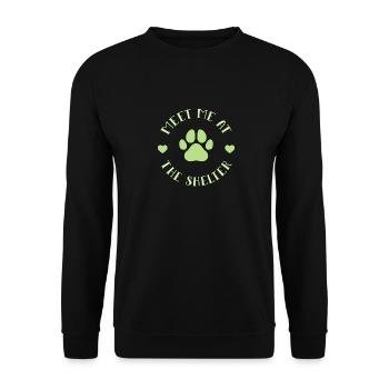 Dog adopts animal welfare - Unisex Sweatshirt - black - Front - Alina (178cm) & Michal (187cm)