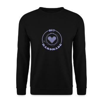 Cross Stitch Cross Stitch Embroidery - Unisex Sweatshirt - black - Front - Alina (178cm) & Michal (187cm)