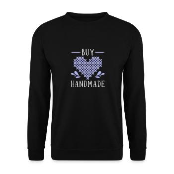 Cross Stitch Cross Stitch Embroidery - Unisex Sweatshirt - black - Front - Alina (178cm) & Michal (187cm)