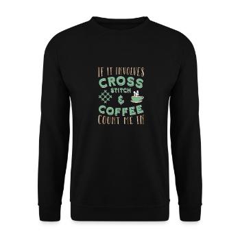 Cross Stitch Cross Stitch Embroidery - Unisex Sweatshirt - black - Front - Alina (178cm) & Michal (187cm)
