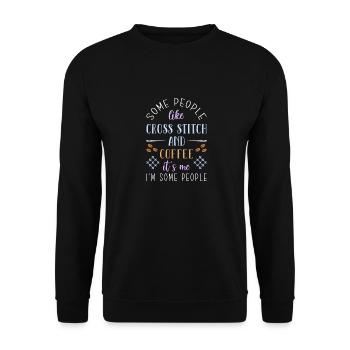 Cross Stitch Cross Stitch Embroidery - Unisex Sweatshirt - black - Front - Alina (178cm) & Michal (187cm)