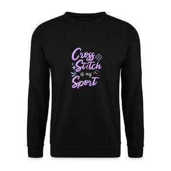 Cross Stitch Cross Stitch Embroidery - Unisex Sweatshirt - black - Front - Alina (178cm) & Michal (187cm)