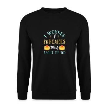 Pfannkuchen - Unisex Pullover - Schwarz - Vorne - Alina (178cm) & Michal (187cm)
