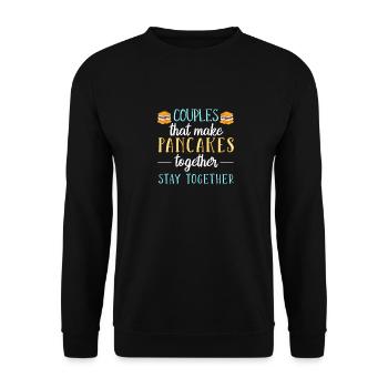 Pfannkuchen - Unisex Pullover - Schwarz - Vorne - Alina (178cm) & Michal (187cm)