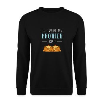 Pfannkuchen - Unisex Pullover - Schwarz - Vorne - Alina (178cm) & Michal (187cm)