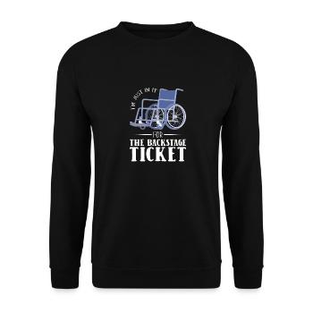 Rollstuhl Rollstuhlfahrer - Unisex Pullover - Schwarz - Vorne - Alina (178cm) & Michal (187cm)