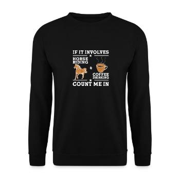 Pferd reiten Reiter Reitsport - Unisex Pullover - Schwarz - Vorne - Alina (178cm) & Michal (187cm)