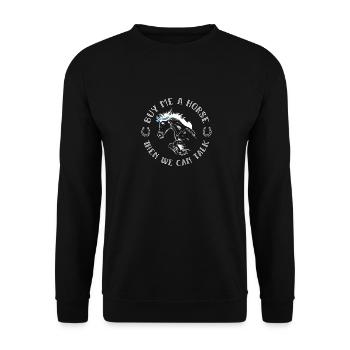 Pferd reiten Reiter Reitsport - Unisex Pullover - Schwarz - Vorne - Alina (178cm) & Michal (187cm)