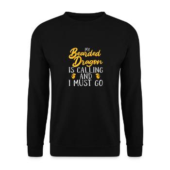 Bartagame Bearded Dragon - Unisex Sweatshirt - black - Front - Alina (178cm) & Michal (187cm)