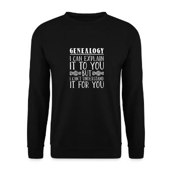 Généalogiste - Sweat-shirt Unisexe - noir - Devant - Alina (178cm) & Michal (187cm)