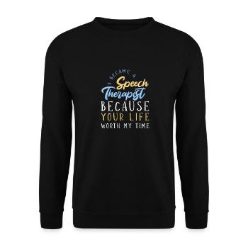 Sprachtherapie Sprachtherapeut - Unisex Pullover - Schwarz - Vorne - Alina (178cm) & Michal (187cm)