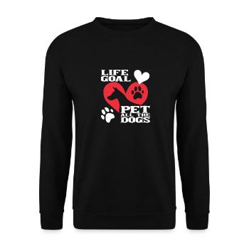 Chien de bien-être animal adopté - Sweat-shirt Unisexe - noir - Devant - Alina (178cm) & Michal (187cm)