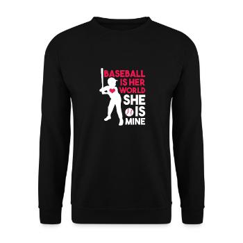 Baseballspieler Baseball - Unisex Pullover - Schwarz - Vorne - Alina (178cm) & Michal (187cm)