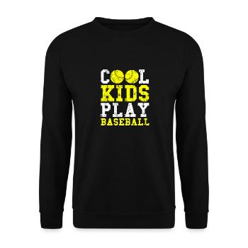 Baseballspieler Baseball - Unisex Pullover - Schwarz - Vorne - Alina (178cm) & Michal (187cm)