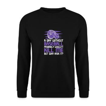 Baseballspieler Baseball - Unisex Pullover - Schwarz - Vorne - Alina (178cm) & Michal (187cm)