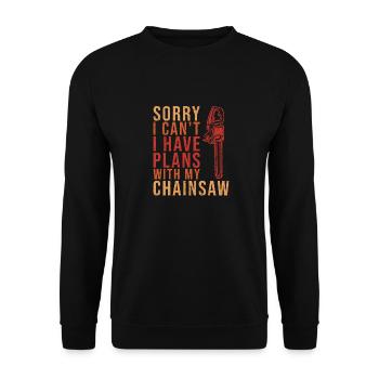 Logger Lumberjack Chainsaw - Unisex Sweatshirt - black - Front - Alina (178cm) & Michal (187cm)