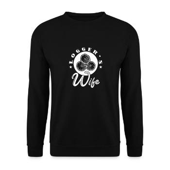 Logger Lumberjack Chainsaw - Unisex Sweatshirt - black - Front - Alina (178cm) & Michal (187cm)