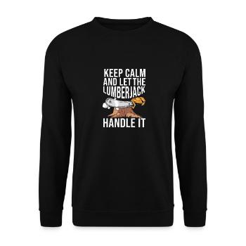 Logger Lumberjack Chainsaw - Unisex Sweatshirt - black - Front - Alina (178cm) & Michal (187cm)
