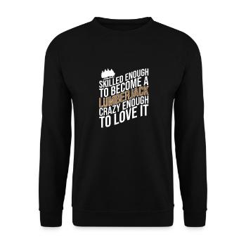 Logger Lumberjack Chainsaw - Unisex Sweatshirt - black - Front - Alina (178cm) & Michal (187cm)