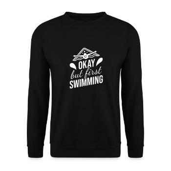 Schwimmen Schwimmer - Unisex Pullover - Schwarz - Vorne - Alina (178cm) & Michal (187cm)