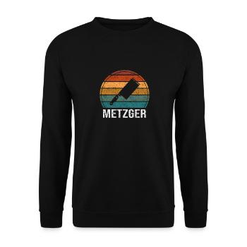 Metzger Fleischer Schlachter - Unisex Pullover - Schwarz - Vorne - Alina (178cm) & Michal (187cm)