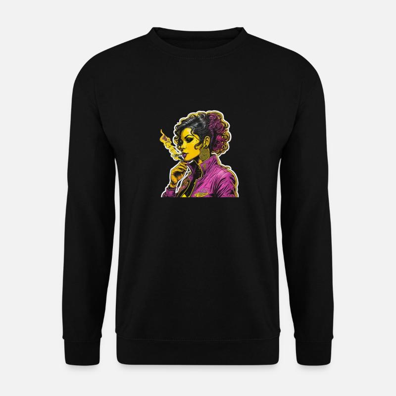 Rauchende Frau - Unisex Pullover - Schwarz