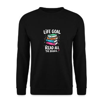 Read all books - Unisex Sweatshirt - black - Front - Alina (178cm) & Michal (187cm)