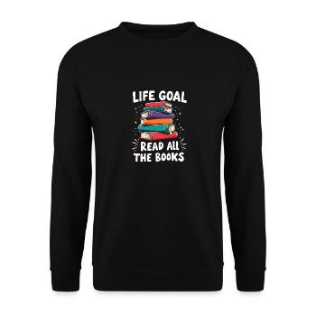 Read all books - Unisex Sweatshirt - black - Front - Alina (178cm) & Michal (187cm)
