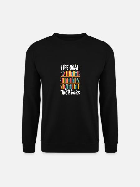 Alle Bücher Lesen Leseratte Bücherwurm - Unisex Pullover - Schwarz