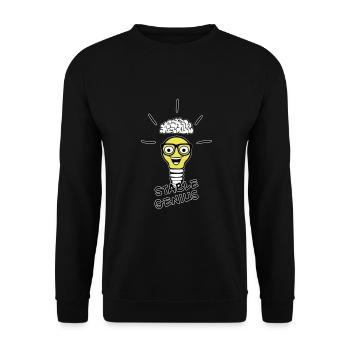 Ampoule et cerveau de nerd - Stable Genius - Sweat-shirt Unisexe - noir - Devant - Alina (178cm) & Michal (187cm)