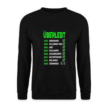 2020 Überlebt - Unisex Pullover - Schwarz - Vorne - Alina (178cm) & Michal (187cm)