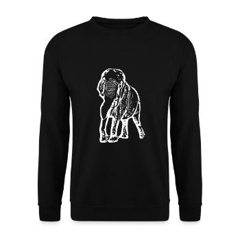Elefant Baby schwarz - Unisex Pullover - Schwarz - Vorne - Alina (178cm) & Michal (187cm)