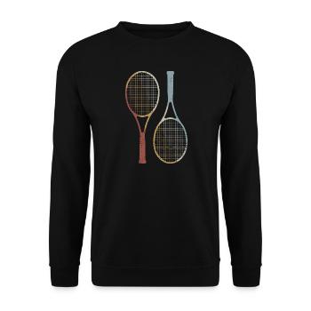 Tennis Retro Style Vintage - Unisex Pullover - Schwarz - Vorne - Alina (178cm) & Michal (187cm)