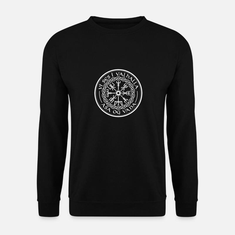 Vegvisir Vikinger Walhalla Spruch Kompass - Unisex Pullover - Schwarz