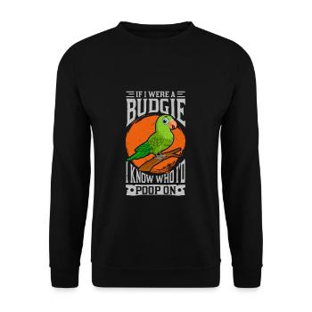 Papagei Sittich - Unisex Pullover - Schwarz - Vorne - Alina (178cm) & Michal (187cm)