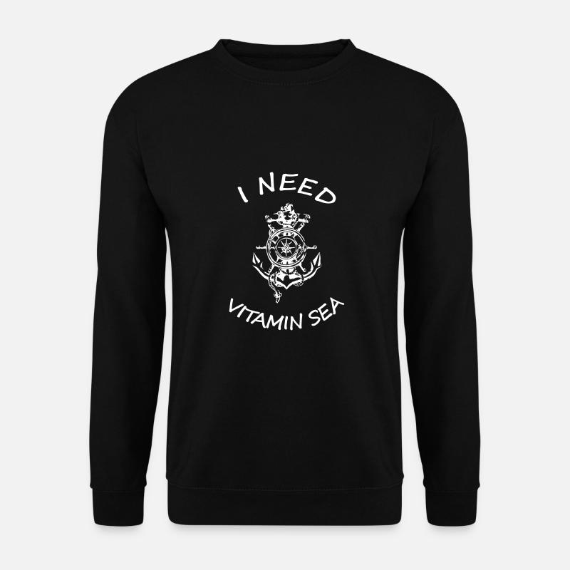anker kompass steuerrad i need vitamin sea - Unisex Pullover - Schwarz