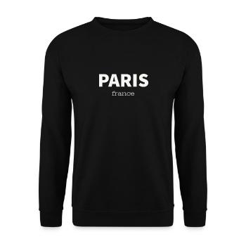 PARIS - Sweat-shirt Unisexe - noir - Devant - Alina (178cm) & Michal (187cm)