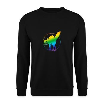 Anarchie Katze LGBT - Unisex Pullover - Schwarz - Vorne - Alina (178cm) & Michal (187cm)