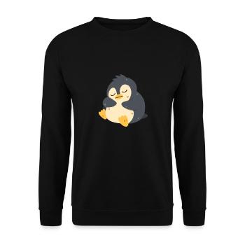 Le pingouin dort - Sweat-shirt Unisexe - noir - Devant - Alina (178cm) & Michal (187cm)