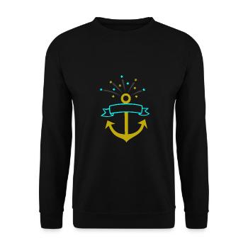 USA Anchor Gift America American USA Vereini - Unisex Sweatshirt - black - Front - Alina (178cm) & Michal (187cm)