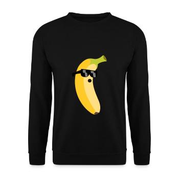 Coole Banane Geschenk Obst Vegetarier Veganer - Unisex Pullover - Schwarz - Vorne - Alina (178cm) & Michal (187cm)